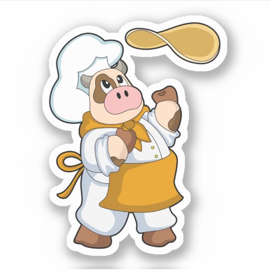 Cow as Cook with Dough Sticker (Voorkant)
