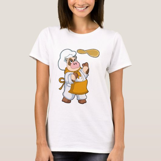 Cow as Cook with Dough T-shirt (Voorkant)