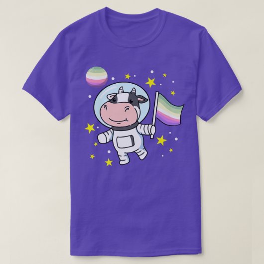 Cow Astronaut Genderfae Pride T-shirt (Design voorkant)