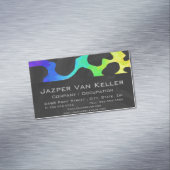 Cow Black en regenboogafdrukken Visitekaartje Magneet (Voorbeeld)