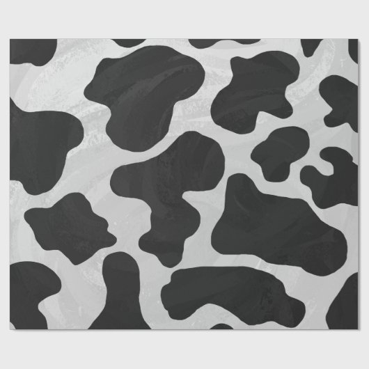 Cow Black en White Print Cadeaupapier (Vlak)
