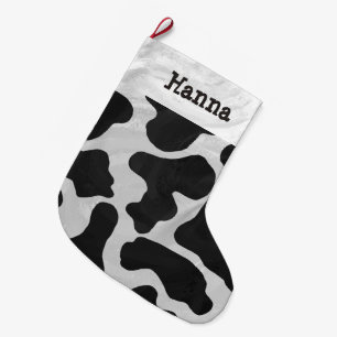 Cow Black en White Print Grote Kerstsok