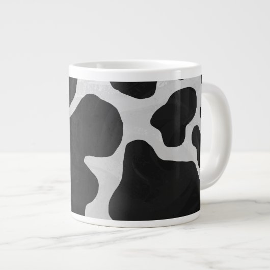Cow Black en White Print Grote Koffiekop (Voorkant rechts)