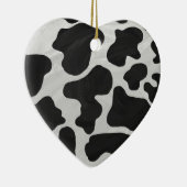 Cow Black en White Print Keramisch Ornament (Rechts)