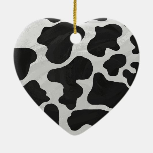 Cow Black en White Print Keramisch Ornament (Achterkant)