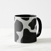 Cow Black en White Print Mok (Voorkant rechts)