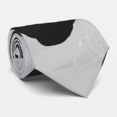 Cow Black en White Print Stropdas (Opgerold)