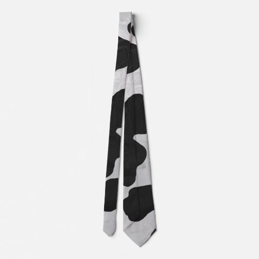 Cow Black en White Print Stropdas (Achterkant)