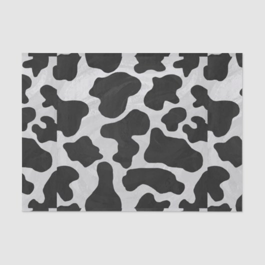 Cow Black en White Print Tissuepapier (Voorkant)