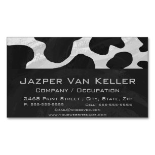 Cow Black en White Print Visitekaartje Magneet