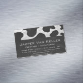 Cow Black en White Print Visitekaartje Magneet (Voorbeeld)