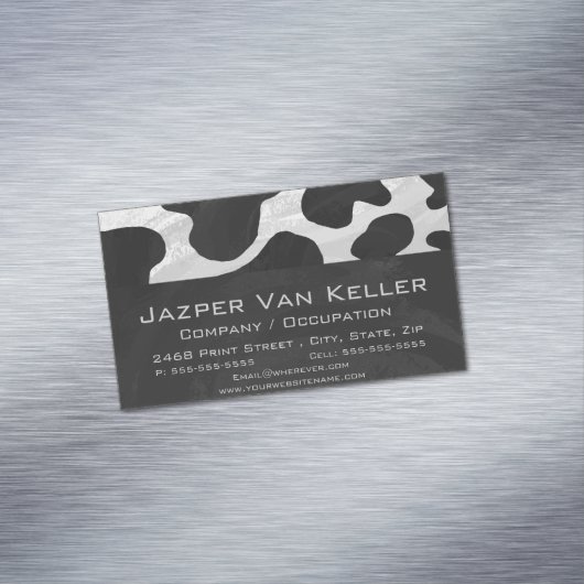 Cow Black en White Print Visitekaartje Magneet (Voorbeeld)
