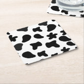 Cow Black White Spots Fur Kartonnen Onderzetters (Schuin)