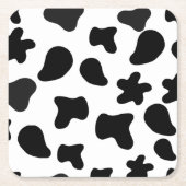 Cow Black White Spots Fur Kartonnen Onderzetters (Voorkant)