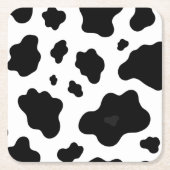 Cow Black White Spots Fur Kartonnen Onderzetters (Voorkant)