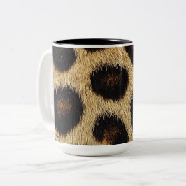 Cow Black White Spots Fur Tweekleurige Koffiemok