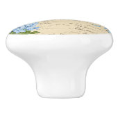  Cow Blue Flower Briefkaart Ceramic Knob. Keramische Knop (Zijkant)