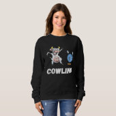 Cow Bowling Ball Bowler Strike Bowling Pin Funny B Trui (Voorkant volledig)