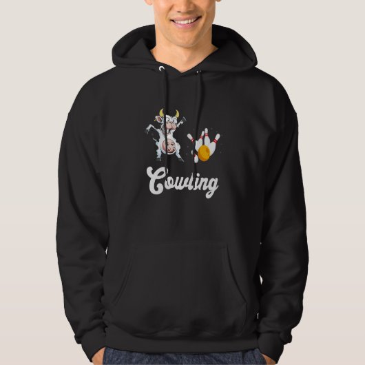 Cow Bowling Bowler Bowling Team Bowling Pin Strike Hoodie (Voorkant)