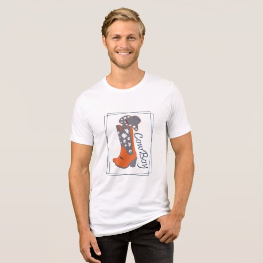 Cow boy Tri-Blend shirt (Voorkant volledig)