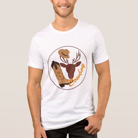 Cow boy Tri-Blend shirt (Voorkant)