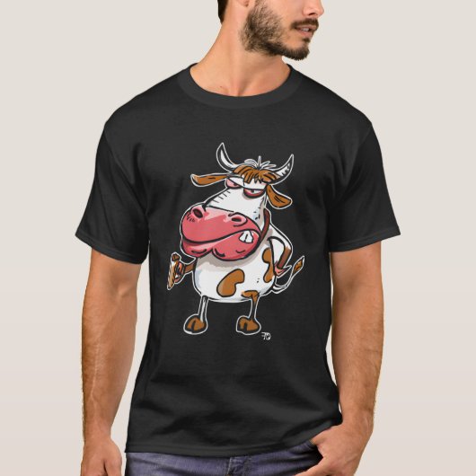 Cow Bull With Coffee Cup T-shirt (Voorkant)