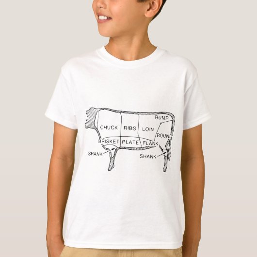 Cow Butcher Chart (2) T-shirt (Voorkant)