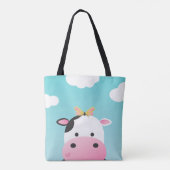 Cow & Butterfly BFFs Aangepaste naam Tote Bag (Achterkant)