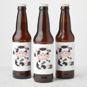 Cow Cartoon Bier Etiket (Flessen)