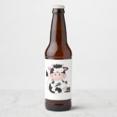 Cow Cartoon Bier Etiket (Voorkant)