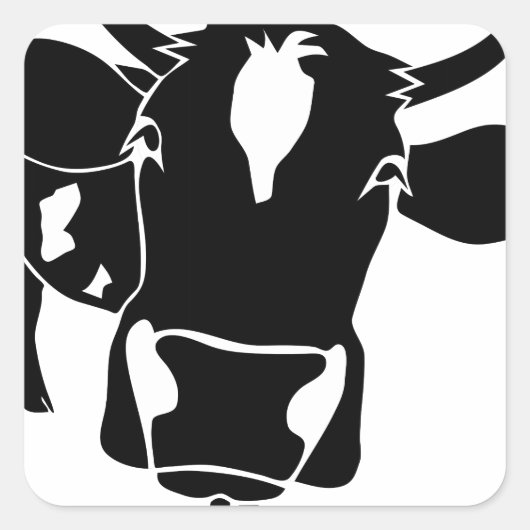 cow cattle kuh fleckvieh milk cowboy farmer vierkante sticker (Voorkant)