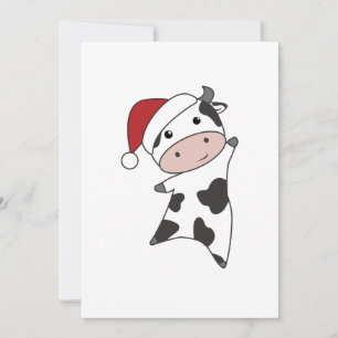 Cow Cheerful Christmas Winter Animals Cows Adult C Feestdagenkaart