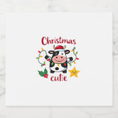 Cow Christmas Cutie Cows Christmas T-Shirt (6) Sparkling Wijnetiket (Enkel label)