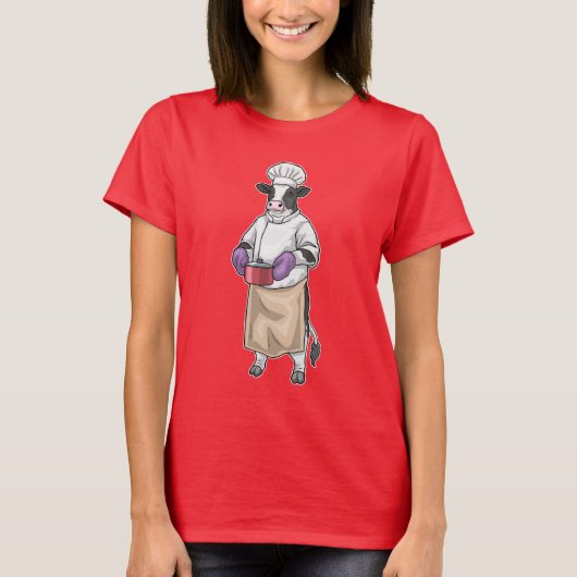 Cow Cook Cooking pot Cooking T-shirt (Voorkant)