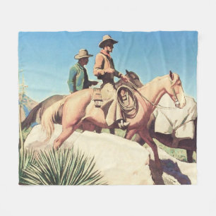 “Cow Country” door Maynard Dixon Fleece Deken