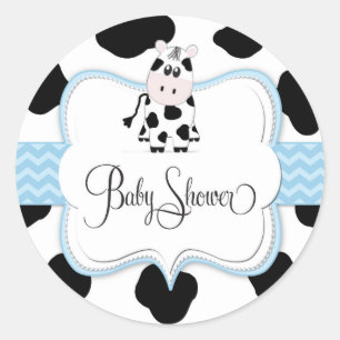 Cow Cowboy Sticker in Blue