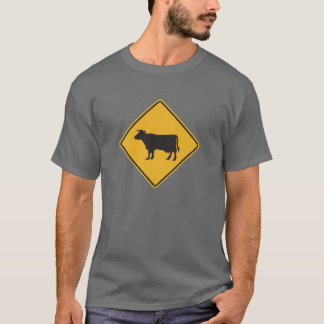 Cow Crossing Street Sign. T-shirt