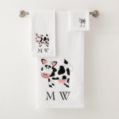 Cow Design Monogrammed Bad Handdoek (Insitu)