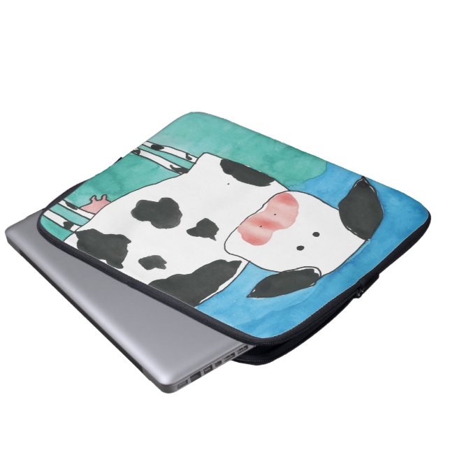 Cow Electronics Bag Laptop Sleeve (Voorkant onderkant)