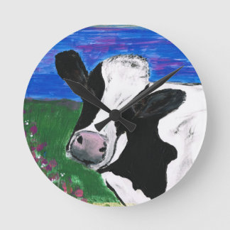 Cow, Farm, Animal, Rural, hand painted calf. Ronde Klok