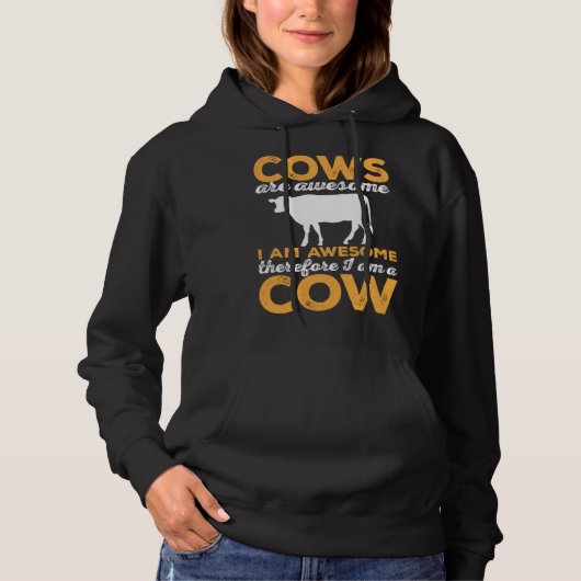 Cow Farm Animals Cows are Awesome Hoodie (Voorkant)