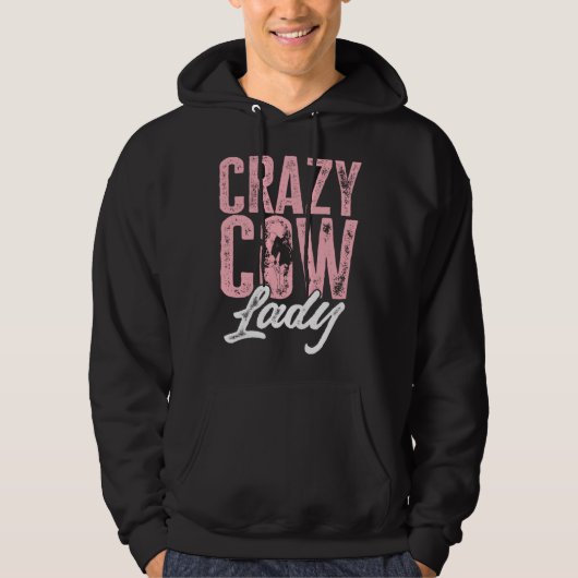 Cow Farm Animals Crazy Cow Lady Hoodie (Voorkant)