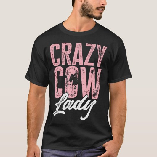 Cow Farm Animals Crazy Cow Lady T-shirt (Voorkant)