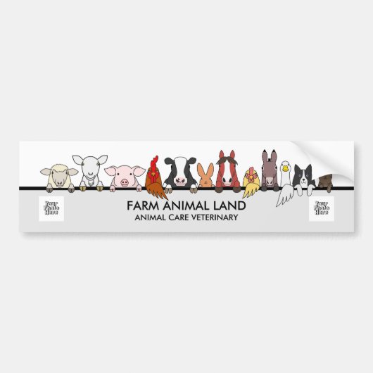 Cow Farm Animals Vet Logo Pet Business Bumpersticker (Voorkant)
