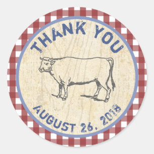 Cow Favor dank je stickers voor BBQ of Churrasco