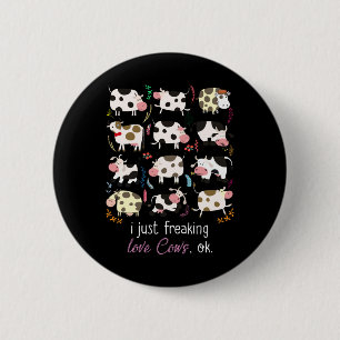 Cow Gift   Ik ben gewoon gek op liefdeskoeien Ronde Button 5,7 Cm