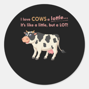 Cow Gift   Ik hou van koeien en een stembriefje Ronde Sticker