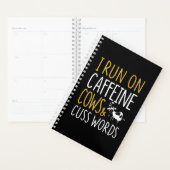 Cow Gift | Ik loop op cafeïne-Koeien en Cuss-woord Planner (Display)