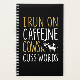 Cow Gift Ik loop op cafeïne-koeien en -koeien Planner