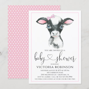 Cow Girl Farm Baby Shower Uitnodigingen